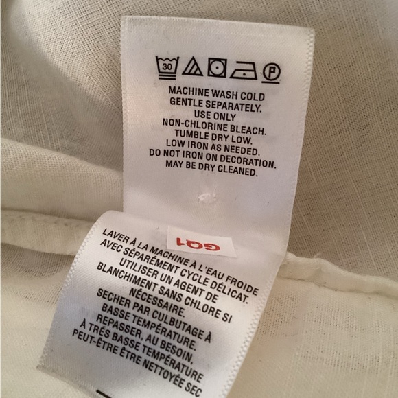 White Linen/Cotton Button-Up Shirt with Embellishments - Picture 10 of 10